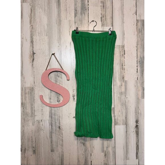 Fredman 1996 Green Knit Crop Top & Midi Skirt Set Size Small nwt - Picture 10 of 10
